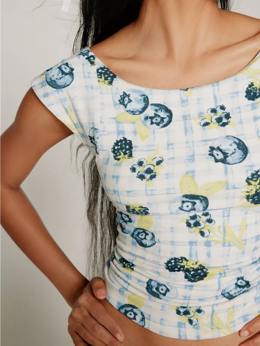 URBAN OUTFITTERS UO Kimchi Blue Blueberry Talia Backless Boatneck Top M NEW NWOT